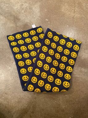 River Island Navy Scarf with Yellow Smiley Faces